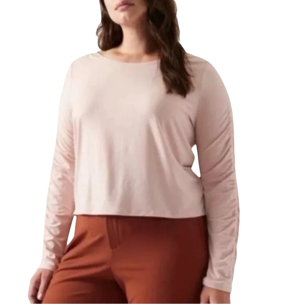NWT! Athleta Long Sleeve Ruched Crop Top – Size 3X